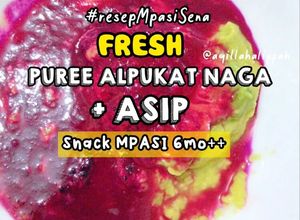 Foto resep PUREE ALPUKAT NAGA ASIP - Snack MPASI 6mo++ #resepMpasiSena