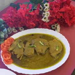 Fish green curry bengali stayl A picture of Fish green curry bengali stayl.