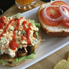 A picture of Mushroom Veggie Burger.