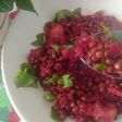 Guiso de lentejas, remolacha, hierbas aromáticas y agua de mar