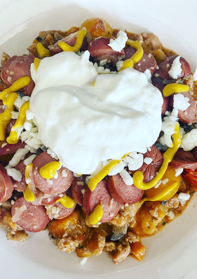 Una foto de Carne molida estilo hot dog