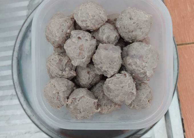 Langkah Mudah Memasak Resep Bakso sapi kenyal