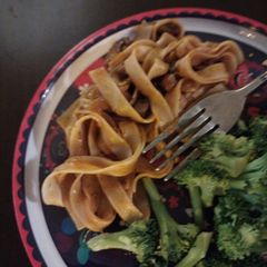 A picture of Meatless Mushroom Pasta With Red Wine Sauce GF.