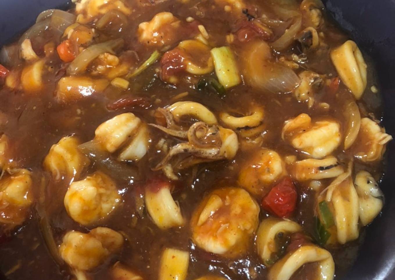 Udang&cumi asam manis