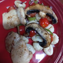 A picture of Chicken Mushroom Gnocchi Salad.