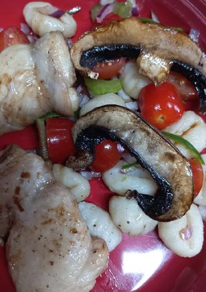 A picture of Chicken Mushroom Gnocchi Salad.