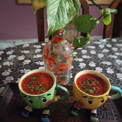 Beet root soup A picture of Beet root soup.