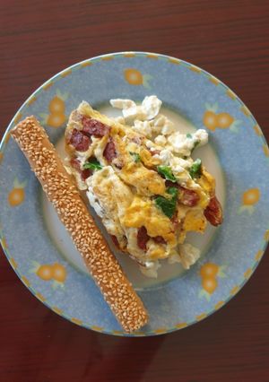 Φωτογραφία της συνταγής Frittata con salsiccia❣❣❣(ομελέτα με λουκάνικο)