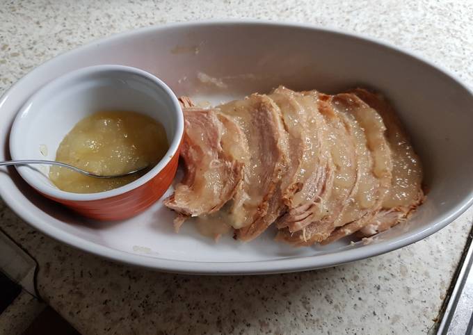 Slow cooked Pork in Apple sauce and a little Cider. So Easy