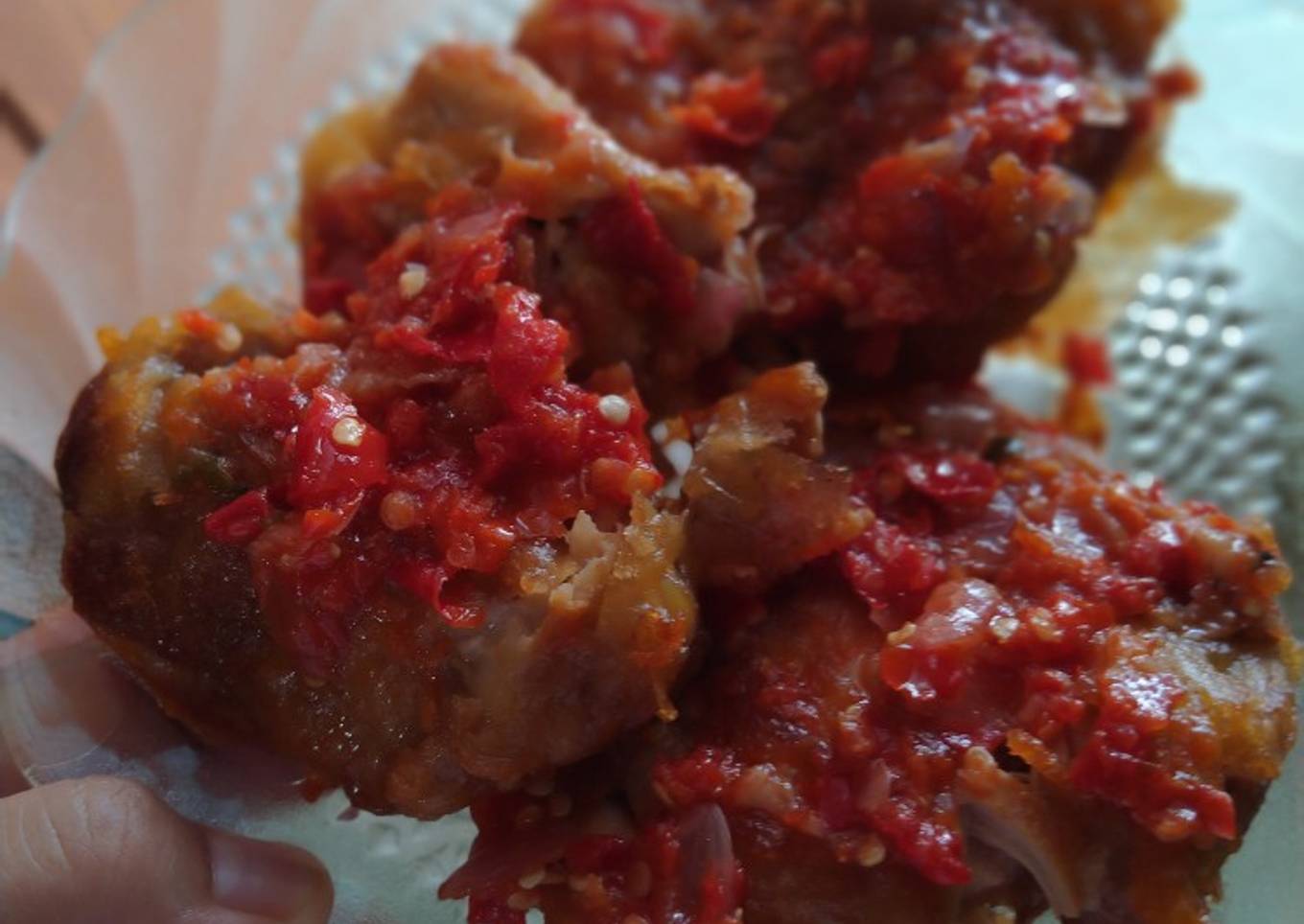 Ayam geprek sambal bawang
