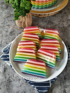 Foto resep Puding Lapis Warna Warni