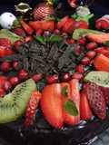 Orange caramel choco fresh fruit cake