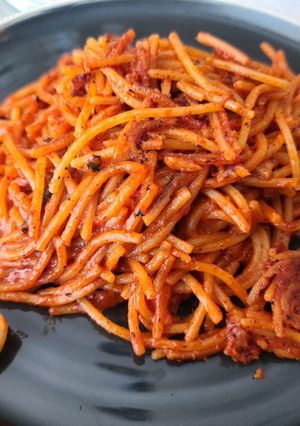 Una foto de Spaghetti all'Assassina con Toque Chileno