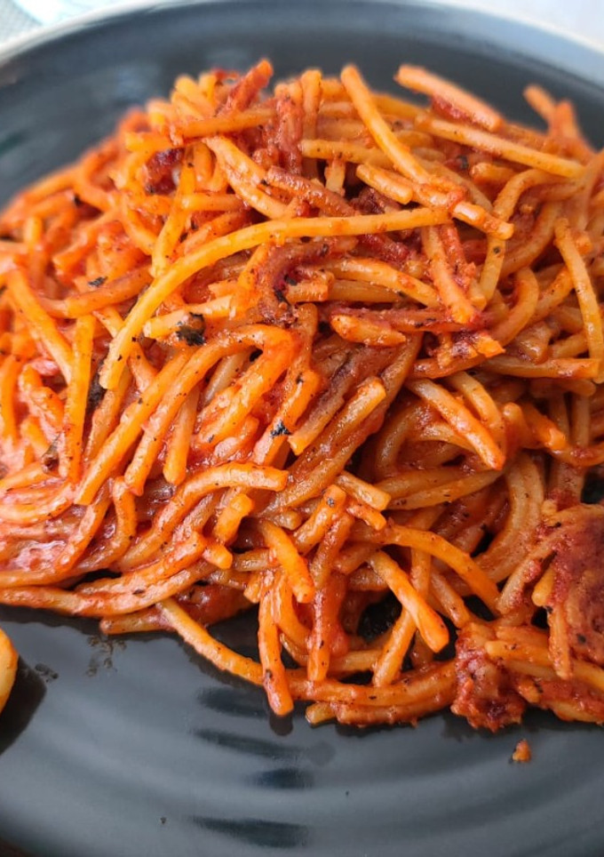 Una foto de Spaghetti all'Assassina con Toque Chileno