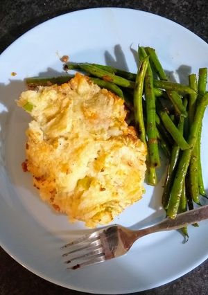 A picture of Lamb with mashed potato.