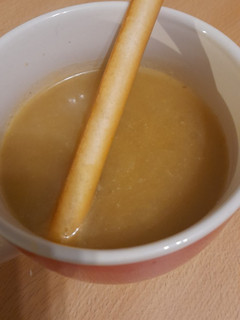 A picture of Chicory and sweet potato soup.