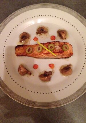 Foto resep Ikan salmon sauce jamur Paris mentega keto