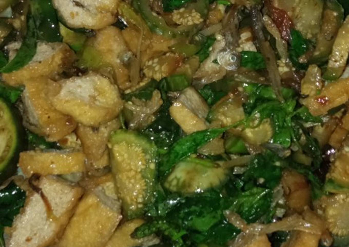 Tumis tahu terong teri kemangi