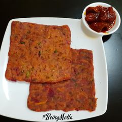 A picture of Carrot-Beetroot Parathas.