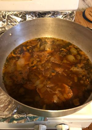 A picture of Smothered steak an mushroom gravy🔥.