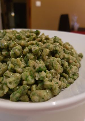 Spenótos nokedli recept fotója