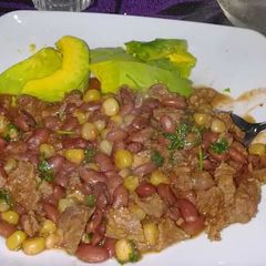 A picture of Githeri mixed beef.