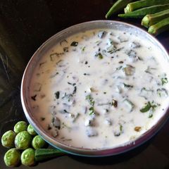 A picture of Bhindi curd raita.