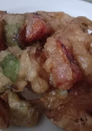 A picture of Fried shashlik stick.
