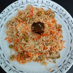 A picture of Layered Matar Pulav.