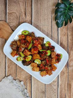 Foto resep Sambal Hati Ampela + Tempe