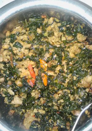 Foto resep Tumis Daun Pepaya + Tempe Sambal Bawang