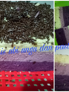 Foto resep Brownis kukus ubi ungu dan pasta taro #pejuangdapur #pedulikanke