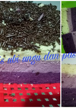 Foto resep Brownis kukus ubi ungu dan pasta taro #pejuangdapur #pedulikanke