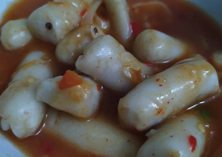 Tteokbokki sederhana (rice cake)