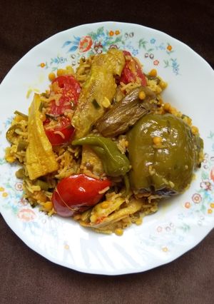 عکسی از دستور دلمه کدو بادمجان