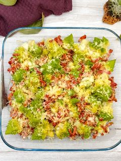 Une photo de Chou romanesco façon Carbonara