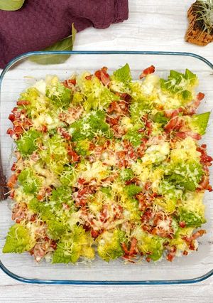 Une photo de Chou romanesco façon Carbonara