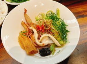 Hình của món Bún cá nấu thơm (dứa)| Lẩu cá chay.