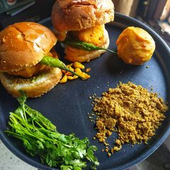 Vada pao burger A picture of Vada pao burger.
