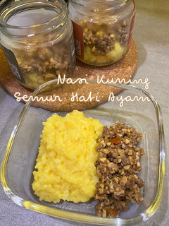 Foto resep 81. Nasi Kuning Semur Hati Ayam | MPASI 10m