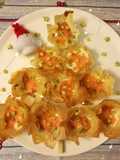 Cestini natalizi di pasta fillo con salmone e avocado