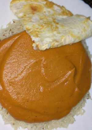 A picture of Butternut paste with rice.