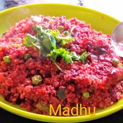 A picture of Beetroot Quinoa Upma.