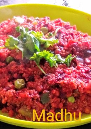 A picture of Beetroot Quinoa Upma.