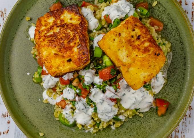 Halloumi auf Tabbouleh