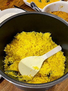 A picture of Sri Lankan Yellow Rice (Kaha Bath).