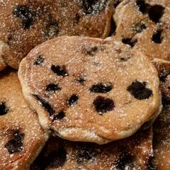 A picture of Vickys Secret Ingredient Chocolate Chip Pancakes, GF DF EF SF NF.