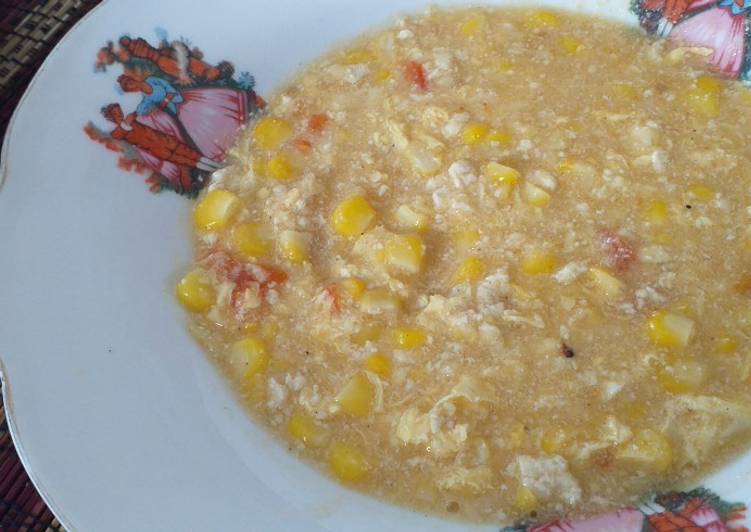 How to Prepare Appetizing Sup Jagung (dengan tahu dan telur)