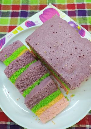 Foto resep 💜 Rainbow Cake Ekonomis~