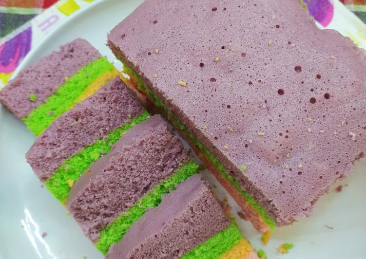 Resep 💜 Rainbow Cake Ekonomis~, Lezat
